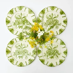 Discount Mrs. Alice Seville Green Gardenia Starter Plates (Set Of 4)