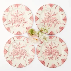 Clearance Mrs. Alice Seville Pink Gardenia Dinner Plate (Set Of 4)