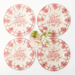 Hot Mrs. Alice Seville Pink Gardenia Dinner & Starter Plates (Set Of 8)