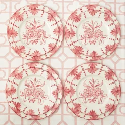 Hot Mrs. Alice Seville Pink Gardenia Dinner & Starter Plates (Set Of 8)