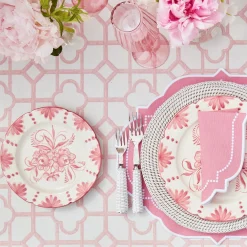 New Mrs. Alice Seville Pink Gardenia Starter Plate (Set Of 4)