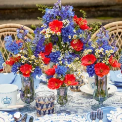 Outlet Mrs. Alice Small Blue Fluted Vase (Set Of 3)