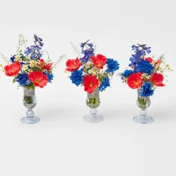 Outlet Mrs. Alice Small Blue Fluted Vase (Set Of 3)