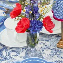 Outlet Mrs. Alice Small Blue Fluted Vase (Set Of 3)