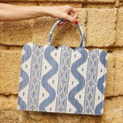 Sale Mrs. Alice Small Tote Bag (Blue Ikat)