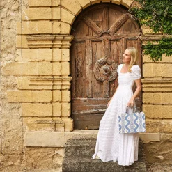 Sale Mrs. Alice Small Tote Bag (Blue Ikat)