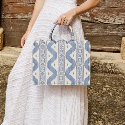 Sale Mrs. Alice Small Tote Bag (Blue Ikat)