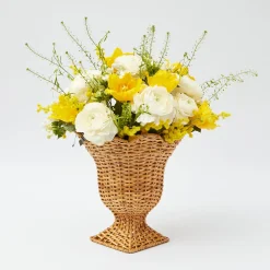 Hot Mrs. Alice Small Natural Rattan Urn Vase