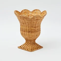 Clearance Mrs. Alice Small Natural Rattan Urn Vase