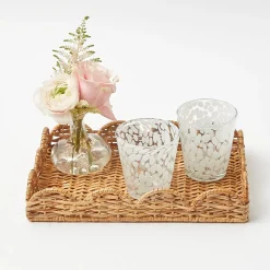 Hot Mrs. Alice Small Scalloped Rattan Tray