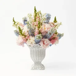 Discount Mrs. Alice Small White Rattan Urn Vase