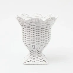 Discount Mrs. Alice Small White Rattan Urn Vase