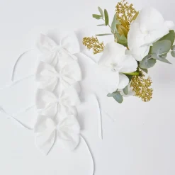 New Mrs. Alice Snow White Velvet Napkin Bows (Set Of 4)
