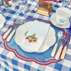 Online Mrs. Alice Strawberry White Linen Embroidered Napkins (Set Of 4)