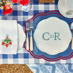 Online Mrs. Alice Strawberry White Linen Embroidered Napkins (Set Of 4)