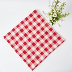 Discount Mrs. Alice Swiss Red Gingham Tablecloth