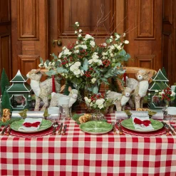Discount Mrs. Alice Swiss Red Gingham Tablecloth