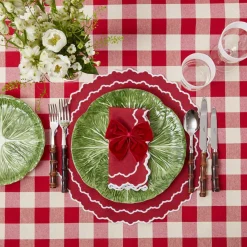 Discount Mrs. Alice Swiss Red Gingham Tablecloth
