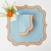 Mrs. Alice Sylvie Blue & Orange Napkins (Set Of 4)