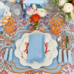 New Mrs. Alice Sylvie Blue & Orange Placemats (Set Of 4)