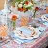Outlet Mrs. Alice Sylvie Blue And Orange Placemats & Napkins (Set Of 4)