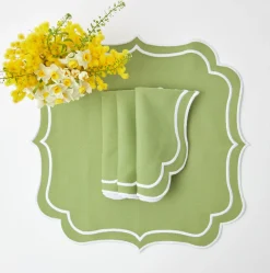 Online Mrs. Alice Sylvie Green Embroidered Napkins (Set Of 4)