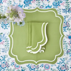 Online Mrs. Alice Sylvie Green Embroidered Napkins (Set Of 4)