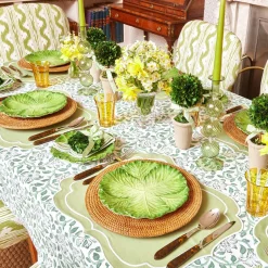 Outlet Mrs. Alice Sylvie Green Embroidered Placemats (Set Of 4)
