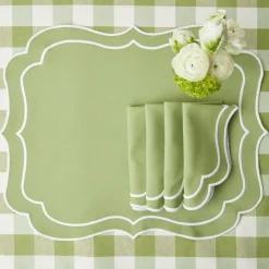 Outlet Mrs. Alice Sylvie Green Embroidered Placemats (Set Of 4)