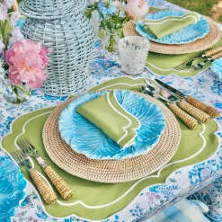 Outlet Mrs. Alice Sylvie Green Embroidered Placemats (Set Of 4)