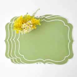 Outlet Mrs. Alice Sylvie Green Embroidered Placemats (Set Of 4)