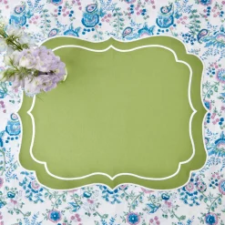 Outlet Mrs. Alice Sylvie Green Embroidered Placemats (Set Of 4)