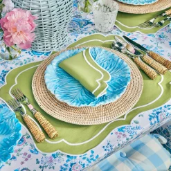 Online Mrs. Alice Sylvie Green Embroidered Placemats & Napkins (Set Of 4)