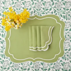 Online Mrs. Alice Sylvie Green Embroidered Placemats & Napkins (Set Of 4)