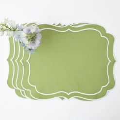 Online Mrs. Alice Sylvie Green Embroidered Placemats & Napkins (Set Of 4)