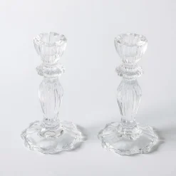 Outlet Mrs. Alice Tall Lace Edge Candle Holders (Pair)