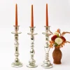 New Mrs. Alice Tall Mercury Glass Candle Holder Trio
