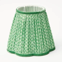 Clearance Mrs. Alice Tall Rechargeable Lamp With Green Lotus Lampshade