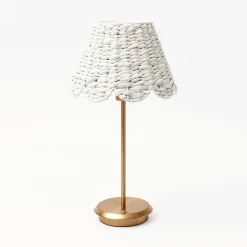 Mrs. Alice Tall Rechargeable Lamp With White Seagrass Lampshade