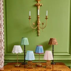 Mrs. Alice Tall Rechargeable Lamp With Blue Lotus Lampshade