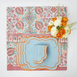 Discount Mrs. Alice Valentina & Sylvie Blue/Orange Linen Set