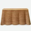 Discount Mrs. Alice Vivienne Rattan Scalloped Console Table