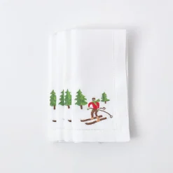 Best Mrs. Alice White Embroidered Skier Napkins (Set Of 4)
