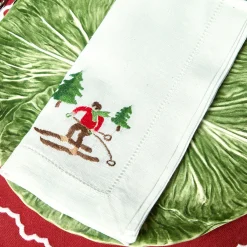 Best Mrs. Alice White Embroidered Skier Napkins (Set Of 4)