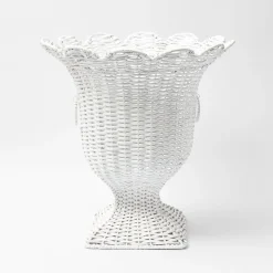 Clearance Mrs. Alice White Liliana Scalloped Rattan Urn