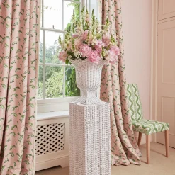Hot Mrs. Alice White Liliana Scalloped Rattan Pedestal And Urn