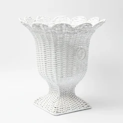 Outlet Mrs. Alice White Liliana Scalloped Rattan Urn