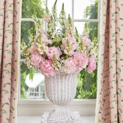 Hot Mrs. Alice White Liliana Scalloped Rattan Pedestal And Urn