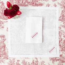 Mrs. Alice White Linen Xoxo Napkins (Set Of 4)