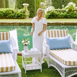 Discount Mrs. Alice White Rattan Outdoor Side Table